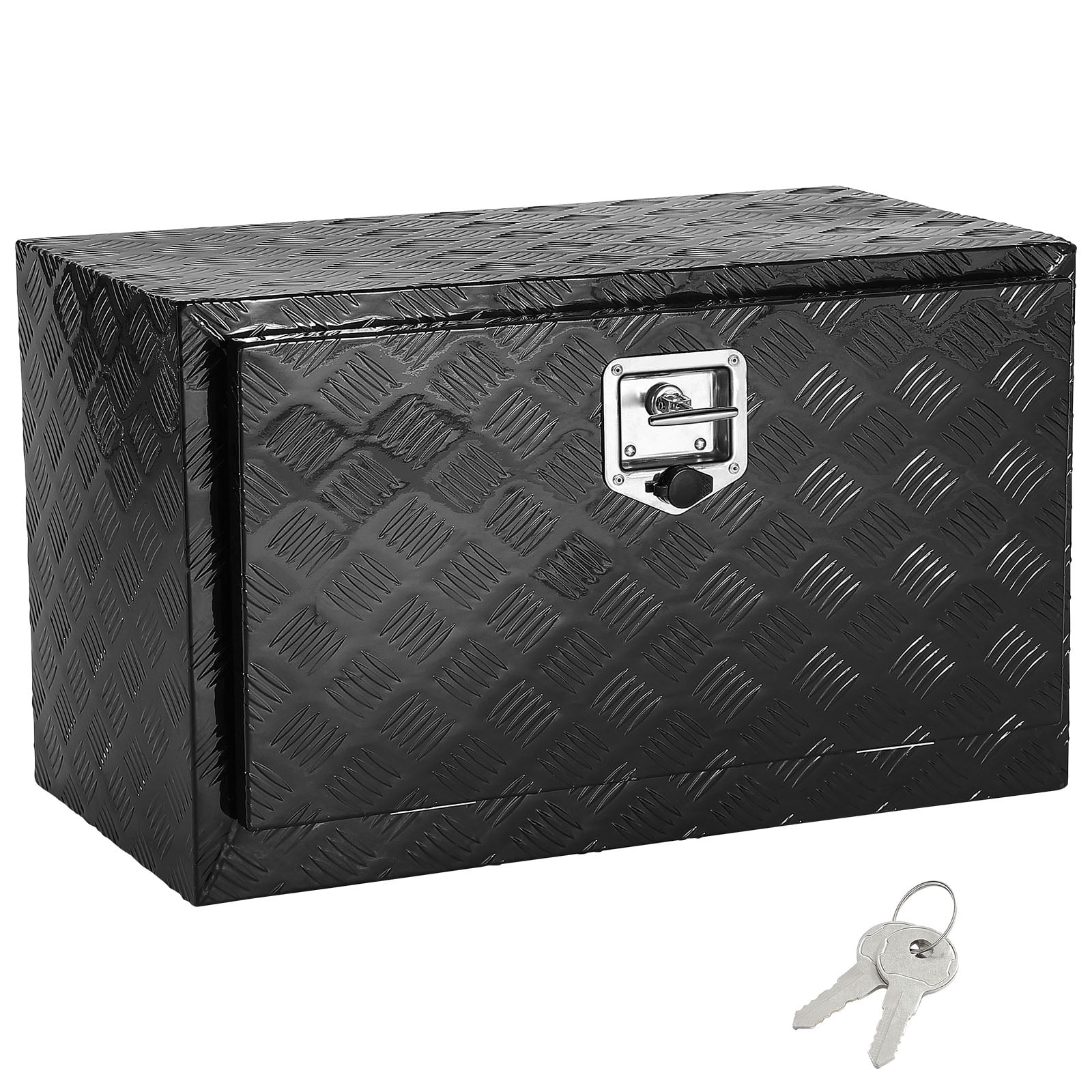 VEVOR Underbody Truck Box, 36" x 17" x 18" Pickup Storage Box, Heavy Duty Aluminum Diamond Plate Tool Box with Lock and Keys, Waterproof Trailer Storage Box with T-Handle Latch for Truck, Van,Trailer