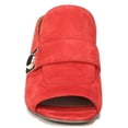 thumbnail image 5 of YDN Women Graceful Peep Open Toe Chunky Block Mid Heel Sandals Slip On Mules Casual Slide Slipper Shoes Size 7 Red, 5 of 5