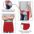 thumbnail image 4 of Utopia Wear Delantal de cintura con 3 bolsillos [paquete de 12] Camarera corta para hombres y mujeres, cocina, restaurante, manualidades, barbacoa, trabajo, delantales (rojo), 4 of 5