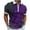 Purple, variant on Afuyipoi Casual T-Shirts Men,Turn Down Collar Zipper T-Shirt Short Sleeve Athleisure Tees Blue S