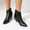Black, variant on Women Boots Ankle High Fringe Short Boot Stiletto Pointed Toe Booties with Side Zipper (Pink 37)