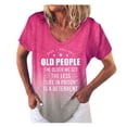 thumbnail image 2 of Tbopshirt Womens Top Women Gradient Print Fashion Short Sleeve V-Neck Letter Print Pullover T-shirt, 2 of 4