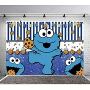 Cookie Monster Backdrop Banner Party Supplies Background for Photography Kids Birthday Decorations