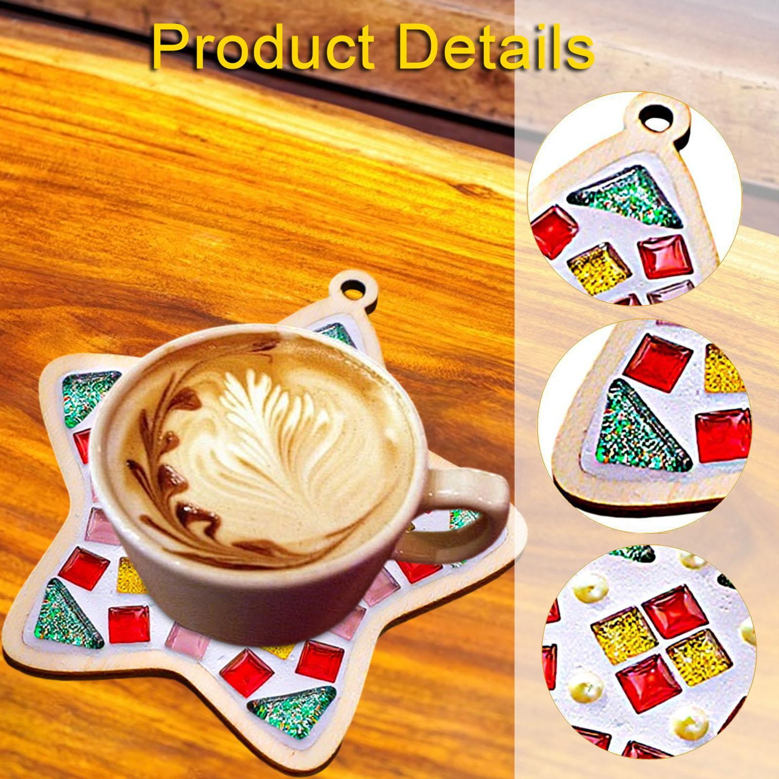 Mosaic Coaster Kit DIY Crafts Package Complete Beginner Friendly Set for Kids Adults Holiday Home Decoration