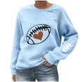 thumbnail image 2 of Football Graphic Sweatshirt for Women Heart Pattern Sports Crewneck Long Sleeve Pullover Loose Fit Casual Sporty Style Clothes Game Day Top, 2 of 4
