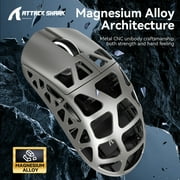 ATTACK SHARK R3 46g Superlight Wireless Gaming Mouse, Magnesium Alloy BT/2.4Ghz/Wired Computer Mouse, PAW3395 26K DPI Sensor, 8000Hz Wireless Polling Rate Programmable Mice for PC/Laptop/Mac (Grey)