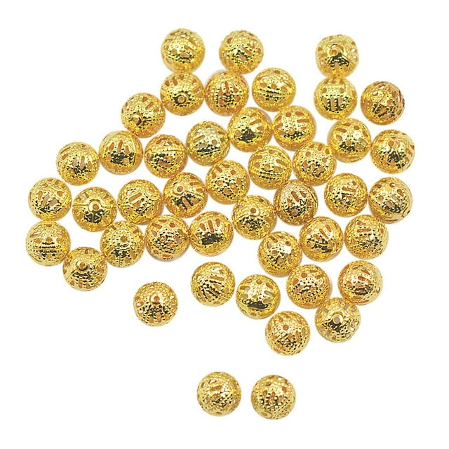 100 cuentas espaciadoras redondas de metal de 6/8 mm para hacer joyas, dijes sueltos