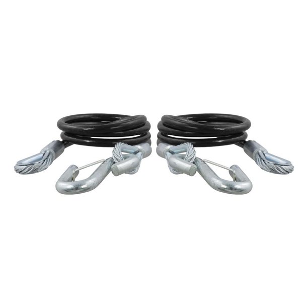 CURT 80151 441/2Inch VinylCoated Trailer Safety Cables, 7/16In Snap
