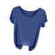 thumbnail image 2 of Fiudx Liquidación de Ofertas Flash Camiseta Holgada de Manga Corta de Color Sólido con Cuello Redondo para Mujer Top/Camisa de Cuello Redondo de Manga Corta, 2 of 5