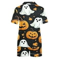 thumbnail image 4 of Lopecy-Sta Halloween Pajama Sets for Women 2 Piece Ghost Pumpkin Print Shirts and Shorts Set Button Down Short Sleeve Sleepwear, 4 of 8