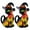 2PCS, variant on Halloween Theme Cat Lantern - Stained Resin Pumpkin Cat Night Light, 3D Cat Wear Witch Hat Bedside Lamp