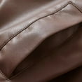 thumbnail image 4 of ZQUUVOU Women's Fall Leather Jacket Black Brown Leather Jacket Collar Loose Long Sleeve with Pockets Casual Outerwear Brown, 4 of 8