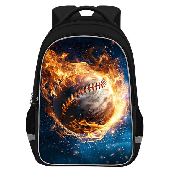 Fitvc School Backpack for Boys - Baseball Boys Backpack for Kids Children Elementary Middle School - 17 Inch Sport Bookbag Travel Back Pack for Ages 6-14
