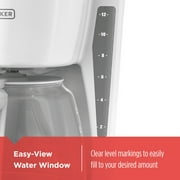 BLACK+DECKER 12-Cup Programmable Coffee Maker with Sneak-A-Cup, Keep Hot Plate, White, CM1160W-1