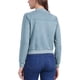 thumbnail image 3 of Chaqueta de mujer INSPIRE CHIC de ante sintético, abrigo corto, con cuello de pie, cierre de cremallera, chaquetas de moto bomber en gris azul, 3 of 6