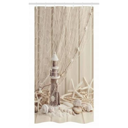 Fishing Net Stall Shower Curtain Marine Theme With Sea Stars And