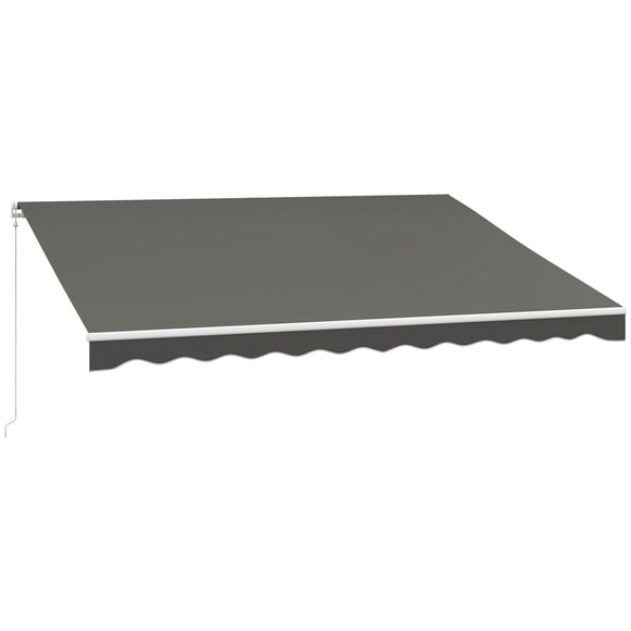 Outsunny 13' x 10' Electric Retractable Awning w/ Remote Controller, Grey