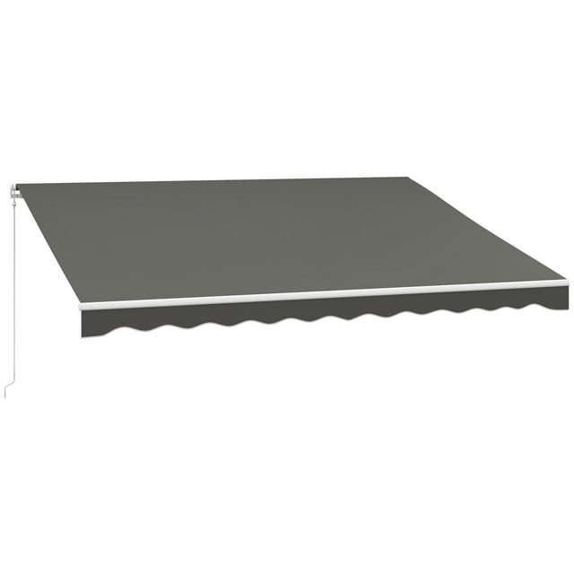 Outsunny Auvent Rétractable Électrique 13 Pieds x 10 Pieds avec Télécommande, Gris