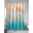 thumbnail image 5 of Orange Aqua Coastal Stall Shower Curtain, Waterproof Shower Curtains for Bathroom, Summer Beach Seaside Nautical Washable Fabric Cloth Bath Curtain for Bathtub Decoration with Hooks 36x72 Inches, 5 of 6