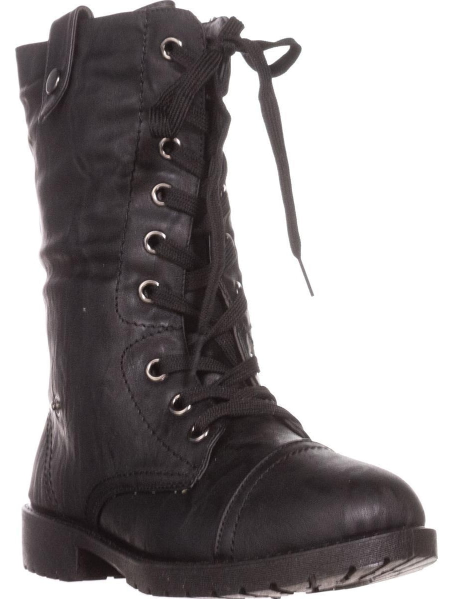 WANTED Womens Wanted Colorado Knit Combat Boots, Black