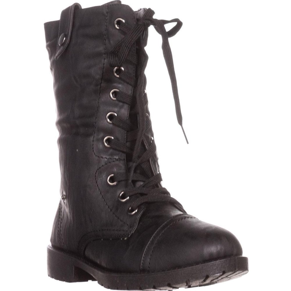 WANTED Womens Wanted Colorado Knit Combat Boots, Black