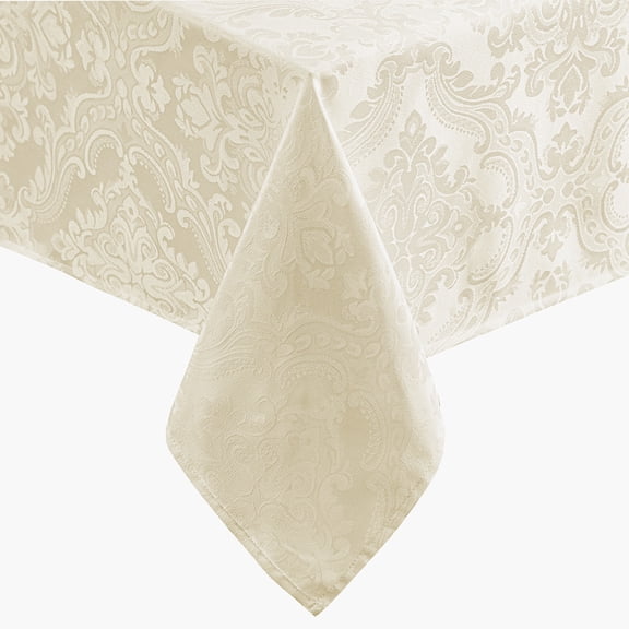 Elrene Home Fashions Caiden Elegance Damask Tablecloth, Ivory, 52" x 52" Square