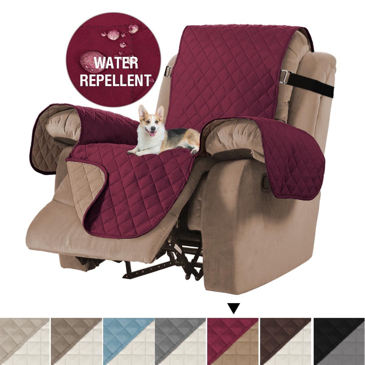 H.VERSAILTEX Reversible Recliner Chair Cover Water Resistant Sofa Furniture Protector with Non