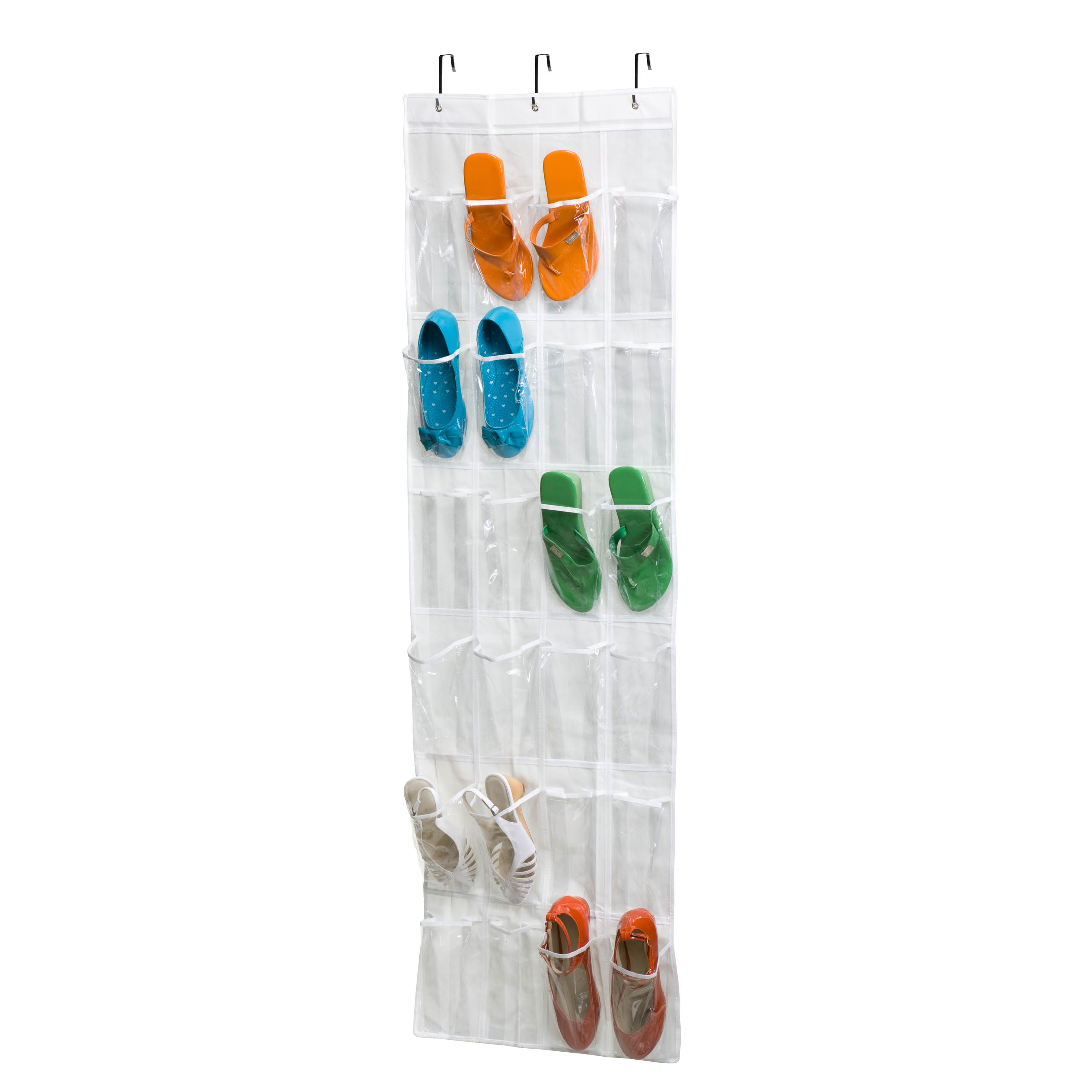Honey-Can-Do PEVA 24-Pocket Over-the-Door Hanging Organizer, White/Clear - image 3 of 4