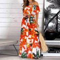 thumbnail image 2 of Vestido hasta el tobillo con estampado de manga corta y estampado de manga corta para mujer Fridja nalpqowj4826, 2 of 5