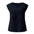 thumbnail image 4 of Mujer Verano Casual Sin mangas Botón Chaleco Cuello redondo Blusa suelta Active Top Mujer Fridja  gh2359, 4 of 4