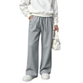 thumbnail image 2 of SDNall Girls Drawstring Wide Leg Sweatpants, Solid Color Elastic Waist Casual Trousers for School Sports, Fall Winter Daily Causal Pants 4-16 Years, 2 of 7