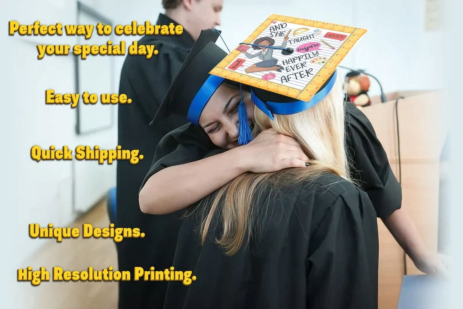 She Taught Happily Ever After, Future Teacher, Graduation Cap Topper Decoration, Graduation Gift