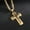 Gold Color, variant on Fashion Men's Vintage Flat Handmade Necklace With Multilayer Golden Black 14K Yellow Gold Cross Pendant Necklace Jewelry