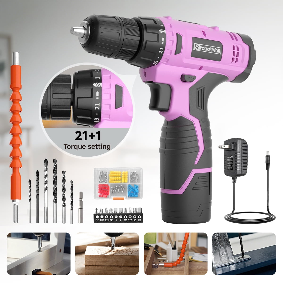 Hyper Tough 18V Cordless Drill, 3/8 inch Chuck, Variable