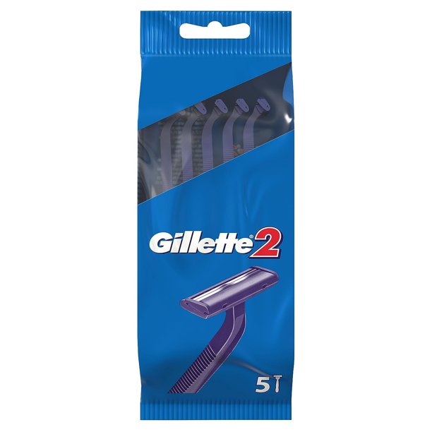 Maquinilla de afeitar desechable Gillette 2 para hombre, 5 unidades, paquete de 2