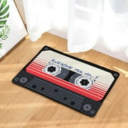 Agiberg Vintage Cassette Tape Paillasson d'intérieur Porte antidérapante Tapis de sol Tapis Tapis D