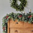 thumbnail image 5 of PRETXORVE Christmas Garland, Christmas Pines Needle Wreath Artificial Berry Christmas Pines Needle Leaf Vines Winter Mantel Tabletop Porch Decor Holiday Wreaths Green Christmas Wreaths, 5 of 9