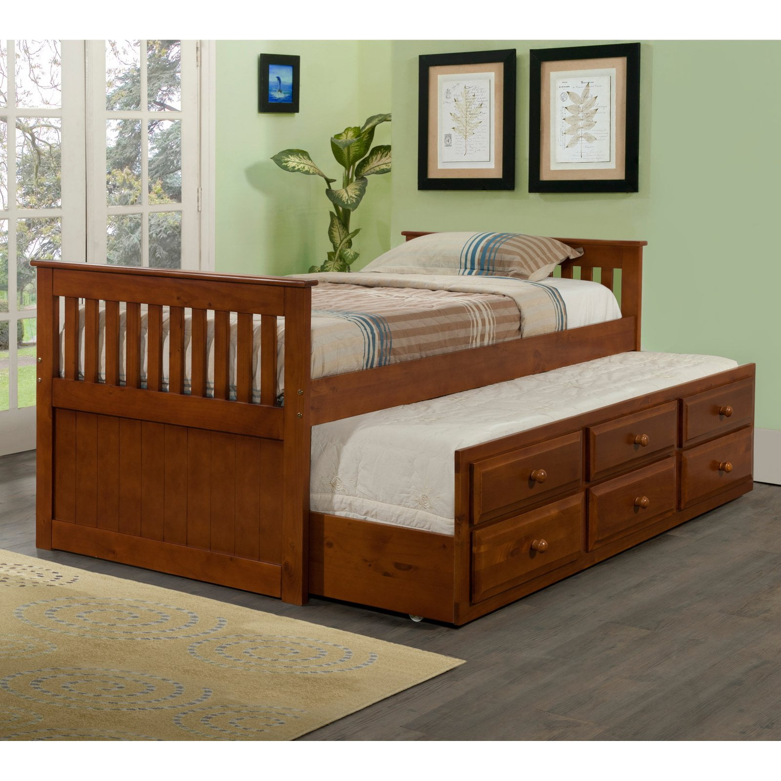 kids twin trundle bed