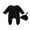 Black, variant on Wassery Baby Boys Girls One Piece Jumpsuit Knit Ribbed Long Sleeve Crew Neck Button Feet Wrap Bodysuit and Hat 0-6 Months Infant Autumn Clothes