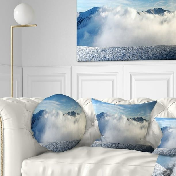 Design Art Designart Beautiful Winter Landscape Photography Throw Pillow Walmart Com Walmart Com