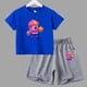 thumbnail image 3 of Conjunto de ropa de verano para niñas y adolescentes, camisetas y pantalones cortos de Anime de lucha para niños y niños, traje de 2 piezas, atuendo informal para niños, chándal, 3 of 5