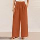 thumbnail image 5 of Pantalones de la Cintura Elástica de las Mujeres de Color Sólido Bolsillo Casual Pantalones de Moda 95% Poliéster 5% Spandex, Nuevos Pantalones Estirables para el Uso Diario, 5 of 9