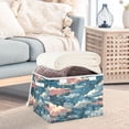 thumbnail image 5 of Storage Box With Lid 16.5x12.6x11.8In Foldable Stacked Household Storage Box Cartoon Blue Cloud, 5 of 7