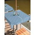 thumbnail image 2 of Outdoor Tablecloths with Umbrella Hole & Zipper, Haze Blue Plaid 60x60 Inch Square Tablecloths, Farmhouse Modern Abstract Striped Waterproof Table Cloth, Patio/Pool/Picnic Table Covers, 2 of 8