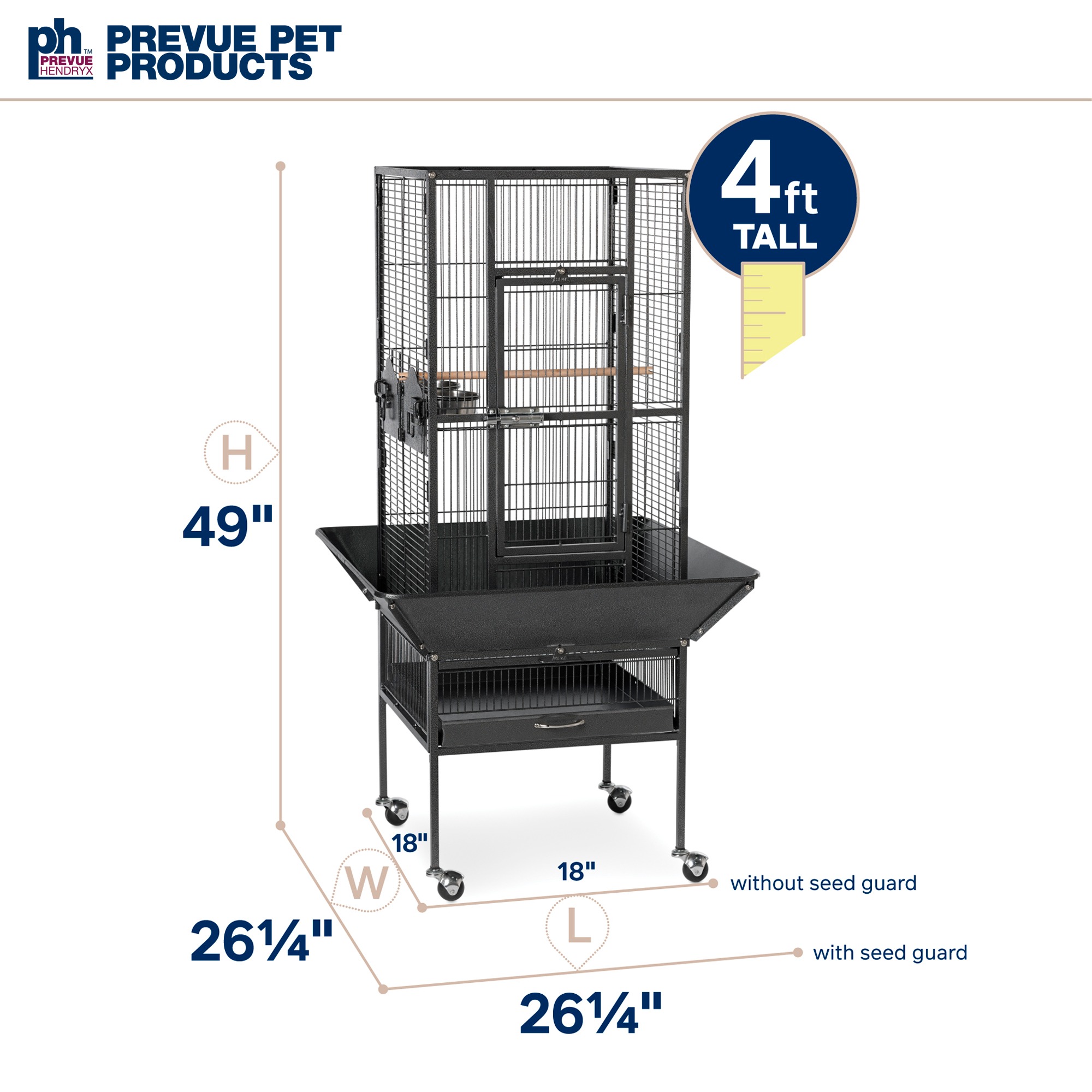 Prevue Pet Products Park Plaza Bird Cage, Black Hammertone