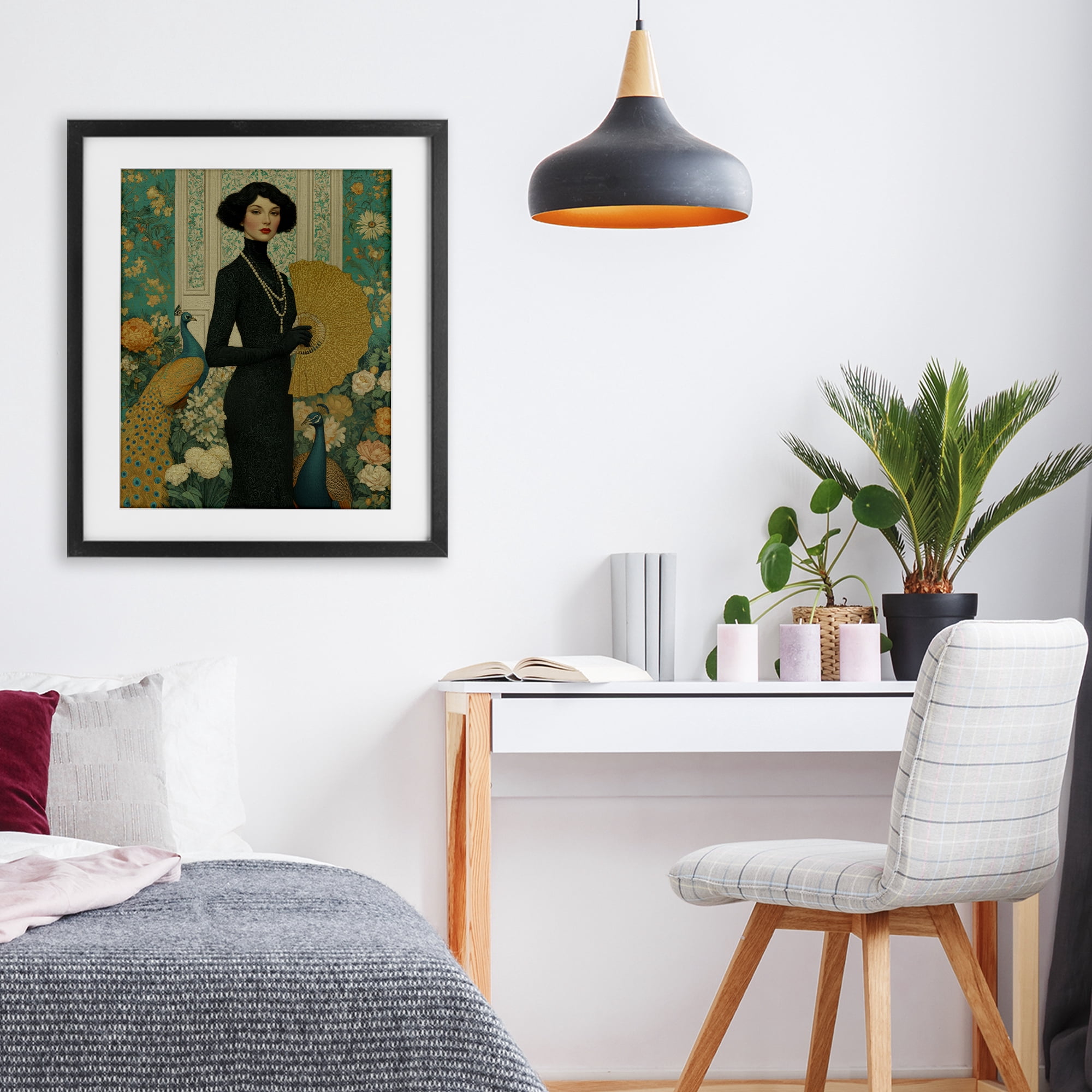 Stupell Industries Floral Velvet Reign Black Framed Print Under Glass, design by A Barefoot Stylist