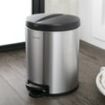 thumbnail image 3 of happimess Oscar Round 8-Gallon Step-Open Trash Can with FREE Mini Trash Can, Platinum Silver, HPM1003B, 3 of 10