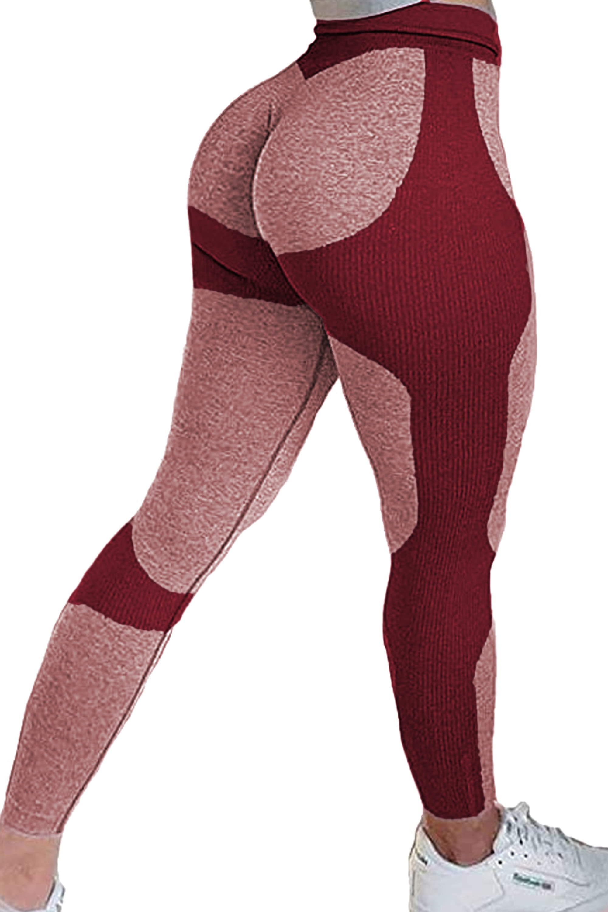 Women Seamless Leggings Yoga Pants High Waist Butt Lift Ombre Workout Trousers A 