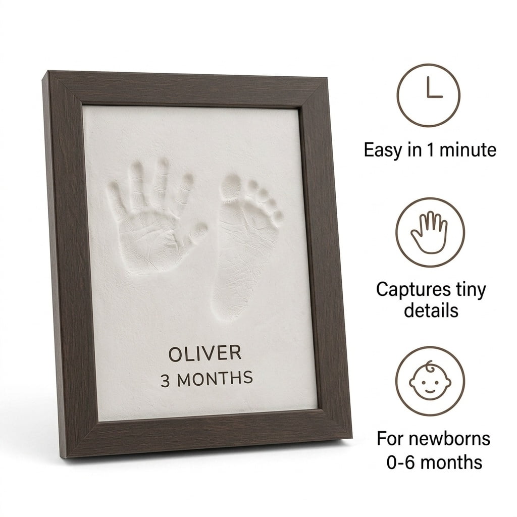 SWETRACE Baby Handprint and Footprint Frame Kit for Newborn Keepsake Nursery Decor