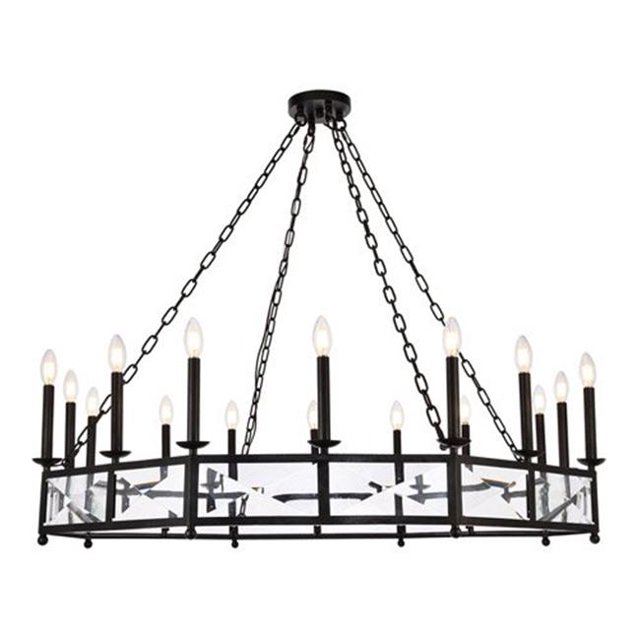 Elegant Lighting 1537G49VB Exeter 16 Lustre en Bronze Vintage